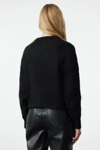 TRENDYOLMİLLA Black Wide Pattern Soft textured Basic Knitwear Sweater - Image 10