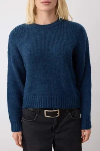 TRENDYOLMİLLA BLUE Wide Pattern Soft textured Basic Knitwear Sweater - Image 4