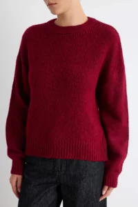 TRENDYOLMİLLA Burgundy Wide Pattern Soft textured Basic Knitwear Sweater - Image 4