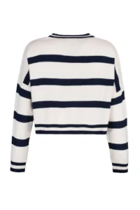 TRENDYOLMİLLA Ecru Crop Striped Knitwear Sweater - Image 7