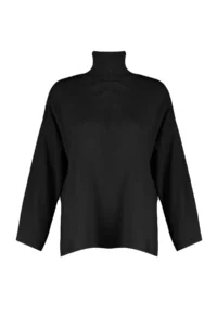 TRENDYOLMİLLA Black Wide Pattern Basic Knitwear Sweater - Image 6
