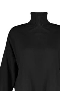 TRENDYOLMİLLA Black Wide Pattern Basic Knitwear Sweater - Image 8