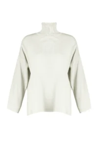 TRENDYOLMİLLA Ecru Wide Pattern Basic Knitwear Sweater - Image 6