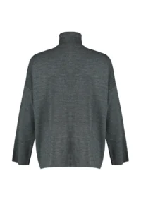 TRENDYOLMİLLA Gray Wide Pattern Basic Knitwear Sweater - Image 7