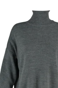 TRENDYOLMİLLA Gray Wide Pattern Basic Knitwear Sweater - Image 8