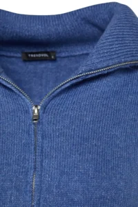 TRENDYOLMİLLA BLUE Wide Pattern Soft textured Zippered Knitwear Sweater - Image 8