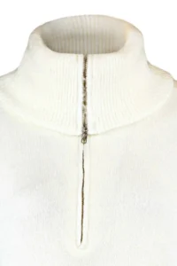 TRENDYOLMİLLA Ecru Wide Pattern Soft textured Zippered Knitwear Sweater - Image 7