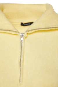 TRENDYOLMİLLA Yellow Wide Pattern Soft textured Zippered Knitwear Sweater - Image 7