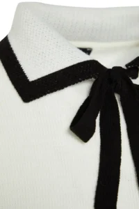TRENDYOLMİLLA Ecru Color Bloklu Ribbon/Fiyonk Detailed Knitwear Sweater - Image 7