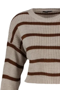 TRENDYOLMİLLA Stone Crop Basic Striped Wide Pattern Knitwear Sweater - Image 13