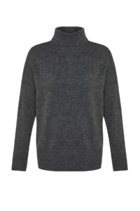 TRENDYOLMİLLA Anthracite Wide Pattern Soft textured Knitwear Sweater - Image 10