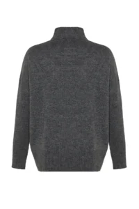 TRENDYOLMİLLA Anthracite Wide Pattern Soft textured Knitwear Sweater - Image 12