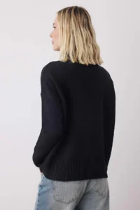 TRENDYOLMİLLA Black Wide Pattern Soft textured Knitwear Sweater - Image 4
