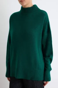 TRENDYOLMİLLA Emerald Green Wide Pattern Soft textured Knitwear Sweater - Image 3