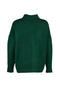 TRENDYOLMİLLA Emerald Green Wide Pattern Soft textured Knitwear Sweater - Image 9