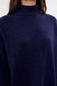 TRENDYOLMİLLA NAVY BLUE Wide Pattern Soft textured Knitwear Sweater - Image 4