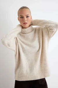 TRENDYOLMİLLA Stone Wide Pattern Soft textured Knitwear Sweater - Image 2