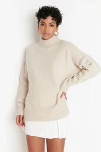 TRENDYOLMİLLA Stone Wide Pattern Soft textured Knitwear Sweater - Image 5