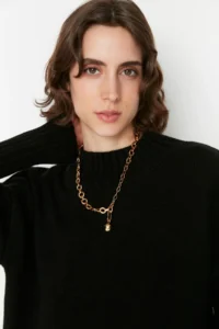 TRENDYOLMİLLA Black Wide Pattern Soft textured Basic Knitwear Sweater - Image 3