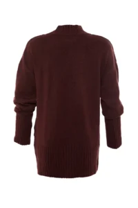 TRENDYOLMİLLA Burgundy Wide Pattern Soft textured Basic Knitwear Sweater - Image 12
