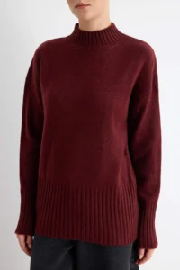 TRENDYOLMİLLA Burgundy Wide Pattern Soft textured Basic Knitwear Sweater - Image 4