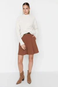 TRENDYOLMİLLA Ecru Wide Pattern Soft textured Basic Knitwear Sweater - Image 2