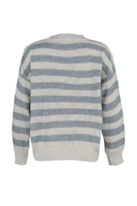 TRENDYOLMİLLA Ecru Wide Pattern Striped Knitwear Sweater - Image 11