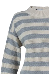 TRENDYOLMİLLA Ecru Wide Pattern Striped Knitwear Sweater - Image 13
