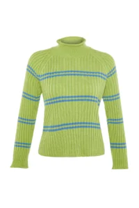 TRENDYOLMİLLA Green Striped Knitwear Sweater - Image 8