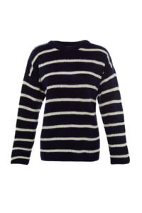 TRENDYOLMİLLA NAVY BLUE Wide Pattern Striped Knitwear Sweater - Image 7