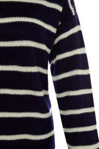 TRENDYOLMİLLA NAVY BLUE Wide Pattern Striped Knitwear Sweater - Image 8