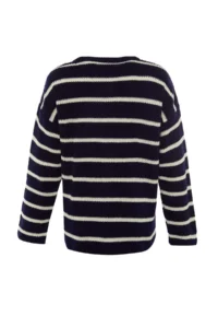TRENDYOLMİLLA NAVY BLUE Wide Pattern Striped Knitwear Sweater - Image 9