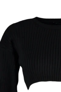 TRENDYOLMİLLA Black Super Crop Basic Knitwear Sweater - Image 8