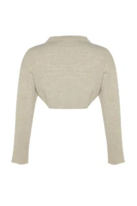 TRENDYOLMİLLA Stone Super Crop Basic Knitwear Sweater - Image 7
