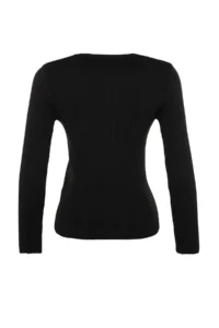 TRENDYOLMİLLA Black Basic Crew Neck Knitwear Sweater - Image 6