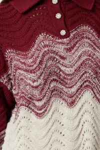 TRENDYOLMİLLA Purple Crop Jewelry buttoned Color Blocked Knitwear Sweater - Image 4
