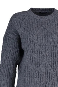 TRENDYOLMİLLA Anthracite Soft textured Wide Pattern Knitwear Sweater - Image 8
