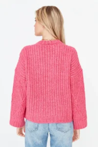 TRENDYOLMİLLA Fuchsia Soft textured Wide Pattern Knitwear Sweater - Image 5