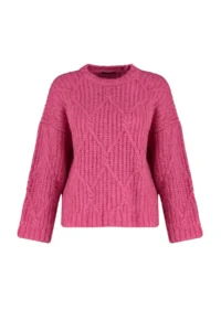 TRENDYOLMİLLA Fuchsia Soft textured Wide Pattern Knitwear Sweater - Image 7