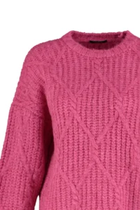 TRENDYOLMİLLA Fuchsia Soft textured Wide Pattern Knitwear Sweater - Image 8