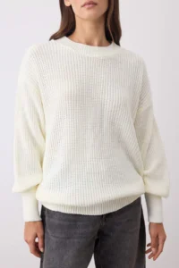 TRENDYOLMİLLA Ecru Wide Pattern Basic Knitwear Sweater - Image 5