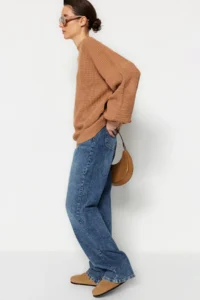 TRENDYOLMİLLA Mink Wide Pattern Basic Knitwear Sweater - Image 3
