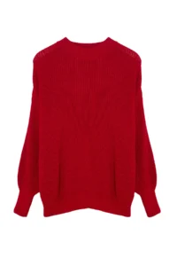 TRENDYOLMİLLA Red Wide Pattern Basic Knitwear Sweater - Image 6