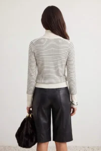TRENDYOLMİLLA Ecru*001 Mercerized Look Premium Thread / Special Thread Basic Knitwear Sweater - Image 4