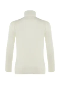 TRENDYOLMİLLA Ecru Mercerized Look Crop Premium Thread / Special Thread Basic Knitwear Sweater - Image 12