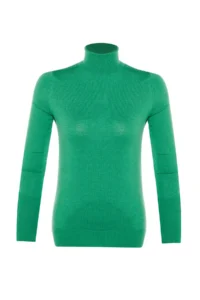 TRENDYOLMİLLA Emerald Green Mercerized Look Premium Thread / Special Thread Basic Knitwear Sweater - Image 8