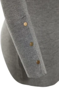 TRENDYOLMİLLA Gray Mercerized Look Premium Thread / Special Thread Basic Knitwear Sweater - Image 6