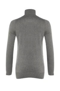 TRENDYOLMİLLA Gray Mercerized Look Premium Thread / Special Thread Basic Knitwear Sweater - Image 7