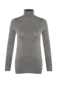 TRENDYOLMİLLA Gray Mercerized Look Premium Thread / Special Thread Basic Knitwear Sweater - Image 8