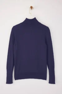 TRENDYOLMİLLA NAVY BLUE Mercerized Look Premium Thread / Special Thread Basic Knitwear Sweater - Image 7